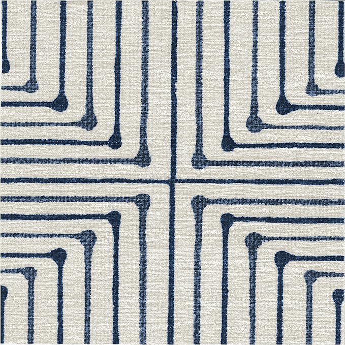 RUGGABLE x Jonathan Adler Machine Washable Modern Area Rug – Inkdrop Slate Blue 2x3, Stain-Resistant, Non-Slip – Small Rugs for Living Room, Bedroom, Hallway, Entryway & Bathroom–with Cushioned Pad