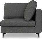SIMPLIHOME Ava Corner Sectional Sofa in 100% Recycled Polyester Tightly Woven Performance Fabric, Pebble Grey, 102-inches Wide, Handcrafted Mid-Century Modern Style L-Shaped Couch for Living Room