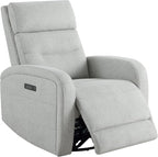 Watson & Whitely Swivel Power Recliner with Adjustable Headrest, Recliner Chairs for Adults, Small Glider Rocker for Living Room, Fabric in Dove Grey