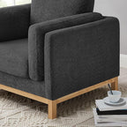 VANOMi 41.34" Oversized Accent Chair, Upholstered Armchair with Solid Wood Legs Living Room Chairs with Wide Armrest Pads, Reading Chair for Bedrooms, Apartments, Living Rooms, Offices（Dark Grey）