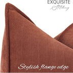 ZWJD Rust Throw Pillow Covers 16x16 Set of 2 Chenille Fall Pillow Covers with Elegant Design Soft and Luxurious Decorative Throw Pillows for Couch, Bed, and Home Decor