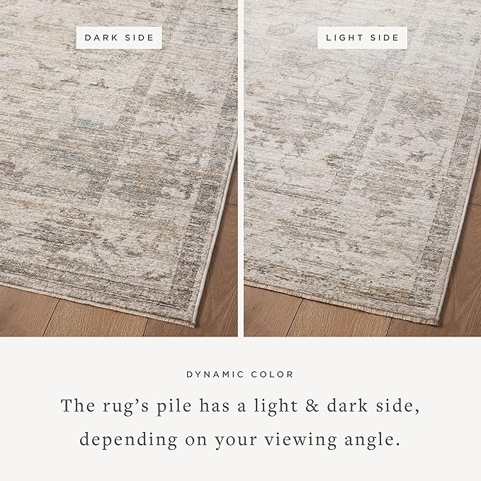 Loloi Magnolia Home by Joanna Gaines Millie Collection MIE-01 Silver/Dove 2'-7" x 12'-0", .25" Pile Height, Runner Rug