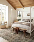 Loloi Amber Lewis Morgan Collection MOG-05 Spice/Lagoon 3'-6" x 5'-6" 38" Thick Accent Rug feat. CloudPile, Neutral, Room Décor, Vintage Inspired, Livingroom, Bedroom, Dining Area