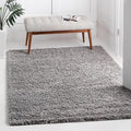 Unique Loom Solid Shag Collection Area Rug (5' 1" Square, Cloud Gray)