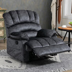 Manual Recliner Chair for Living Room, Single Sofa Recliners for Adults 350LBS, Heavy Duty Reclining Max 155 Degrees, Fabric Dark Gray