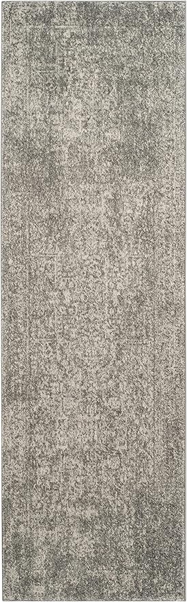 SAFAVIEH Evoke Collection 2'2" x 7' Silver / Ivory EVK256S Oriental Distressed Non-Shedding Living Room Entryway Foyer Hallway Bedroom Runner Rug