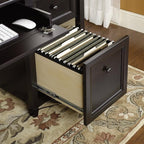 Sauder Edge Water Executive Desk, Double Ped Desks, Roomy Workspace - Estate Black Finish