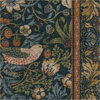 RUGGABLE x Morris & Co Machine Washable Area Rug – Strawberry Thief Indigo 2x3, Stain-Resistant, Non-Slip – Small Rugs for Living Room, Bedroom, Hallway, Entryway & Bathroom–with Cushioned Pad