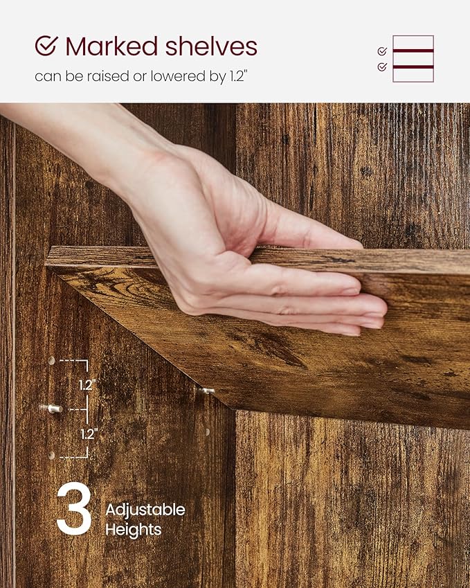 VASAGLE CUSTOS Collection - Bookshelf, 5-Tier Bookcase, Book Shelf, Open Storage Shelf, 9.4 x 23.6 x 52.8 Inches, for Living Room, Home Office, Dinning Room, Rustic Brown ULBC165X01