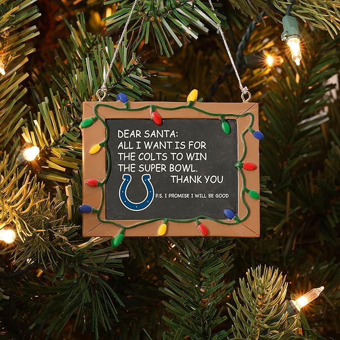 NFL Resin Holiday Christmas Chalkboard Sign Ornament