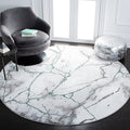 SAFAVIEH Craft Collection Area Rug - 4' Round, Grey & Green, Modern Abstract Design, Non-Shedding & Easy Care, Ideal for High Traffic Areas in Living Room, Bedroom (CFT877Y)