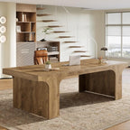 Tribesigns 70.9-Inch Executive Desk, Large Wooden Computer Office Desk, Modern Writing Table Business Workspace Home Office Furniture with Arched Design, Rustic Wood Grain
