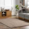 nuLOOM 3'9" x 6' Cozy Plush Area Rug, Machine Washable, Non-Slip, Soft Fluffy Shag Carpet for Living Room Bedroom Kids Room Nursery Home Decor, Kai Taupe