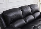Betsy Furniture Black Bonded Leather Recliner Set, Sofa, Loveseat, Chair 8018
