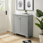 Crosley Furniture Lydia Accent Storage Cabinet, Bar, Buffet for Kitchen, Living Room, or Entryway, Gray