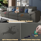 EASE MOOSE Oversized U Shaped Couch,Modular Sectional Convertible Sofa with Wide Deep,Extra Large Faux Leather Scratch Resistant Modern Couch for Big Spaces,Grey