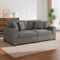 Modular Sectional Couches for Living Room, 82.6" Modern Loveseat 2-Seater Sofa Couch, Upholstered Couches for Living Room Bedroom, Light Grey