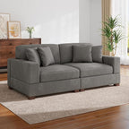 Modular Sectional Couches for Living Room, 82.6" Modern Loveseat 2-Seater Sofa Couch, Upholstered Couches for Living Room Bedroom, Light Grey