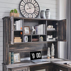 T4TREAM 59" Home Office Desk Hutch with Ample Storage, Only Match VSC Series Farmhouse Desk (Dark Rustic Oak)