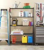 Whitmor Supreme 5 Tier Adjustable Shelving - 500 Pound Weight Capacity Per Shelf - Leveling Feet