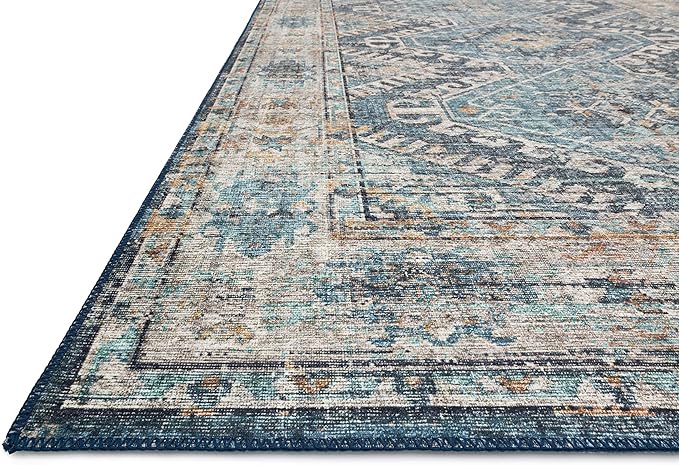 Loloi Skye Collection SKY-03 Denim/Natural 6'-0" x 6'-0" Round Area Rug