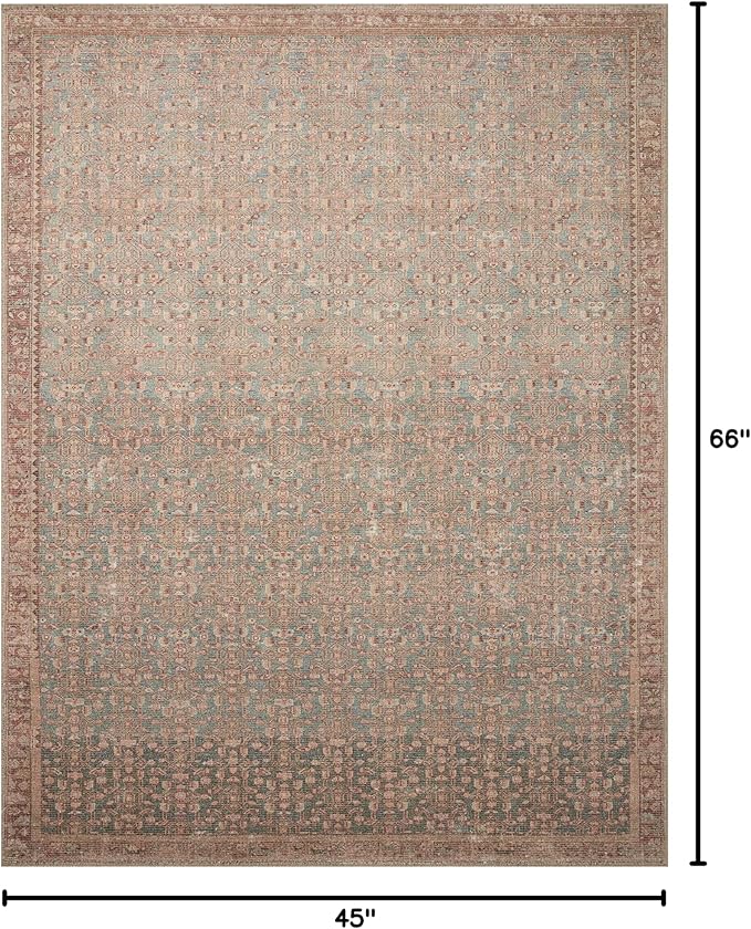 Loloi Angela Rose Aubrey Collection AUB-04 Blue/Terracotta 3'-9" x 5'-6", .19" Pile Height, Accent Rug