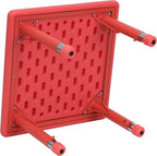 Flash Furniture Wren 24'' Square Red Plastic Height Adjustable Activity Table