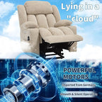 Power Lift Chair for Elderly, Electric Recliner Chair with 8-Point Vibration Massage and Lumbar Heating, Charging Ports, Cup Holders, Standing Assistance Reclining - Ivory White