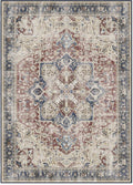 RUGGABLE Washable Area Rug – Kamran Royal Blue 10x14, Stain-Resistant, Non-Slip – Large Machine Washable Rugs for Living Room, Bedroom, Hallway, Entryway & Office–with Cushioned Pad