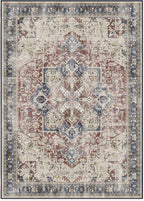 RUGGABLE Washable Area Rug – Kamran Royal Blue 10x14, Stain-Resistant, Non-Slip – Large Machine Washable Rugs for Living Room, Bedroom, Hallway, Entryway & Office–with Cushioned Pad