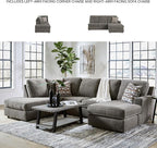 Signature Design by Ashley O'Phannon Casual Left-Arm Facing Herringbone Chenille 2-Piece Sectional with Chaise, Loose Seat Cushions and 2 Throw Pillows, Gray