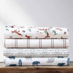 Eddie Bauer- Full Sheet Set, Cotton Flannel Bedding Set, Brushed for Extra Softness, Cozy Home Décor (Fox Trail Orange, Full)