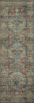 Loloi Skye Collection SKY-07 Terracotta/Sky 2'-0" x 5'-0" Accent Rug