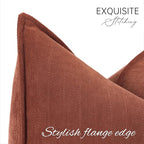 ZWJD Rust Throw Pillow Covers 12x20 Set of 2 Chenille Fall Pillow Covers with Elegant Design Soft and Luxurious Decorative Throw Pillows for Couch, Bed, and Home Decor