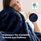 Bedsure GentleSoft Twin Blanket for Bed Navy Blue - Super Soft Cozy Blankets for Women Men Girls, Cute Fuzzy Fleece Throws for Bedroom Couch, 60x80 Inches