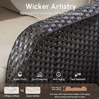 8 PCS Patio Outdoor Furniture Set with Swivel Rocking Chairs,All Weather Wicker Rattan Patio Seating Sofa and Chairs Set,Outdoor Conversaiton Sets for Deck Yard Prrch Garden Poolside,Beige