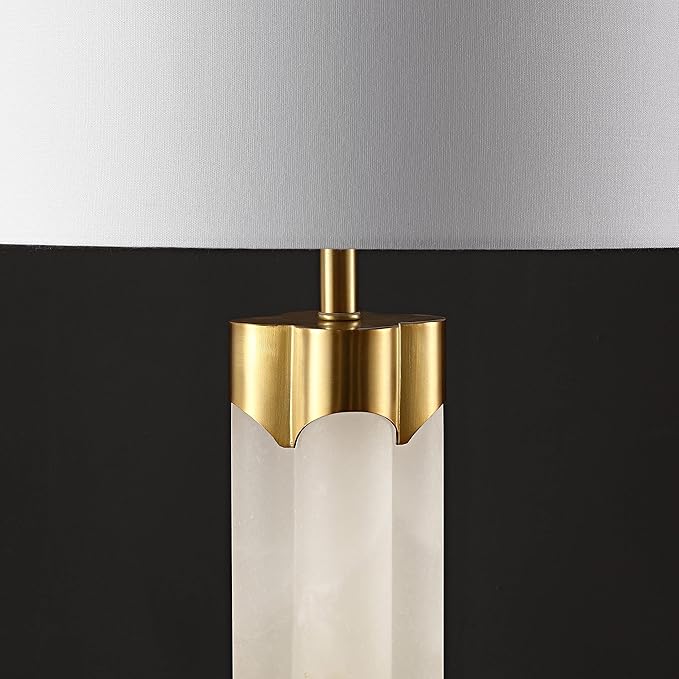 SAFAVIEH Couture Lighting Collection Chavez Alabaster/Gold 28-inch Bedroom Living Room Home Office Desk Nightstand Table Lamp (LED Bulb Included)