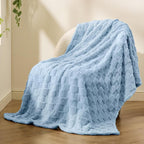 Bedsure GentleSoft Light Blue Throw Blanket for Couch - Checkered Fleece Blankets Gifts for Women Men Girls, Cute Soft Cozy Throw for Bedroom Home Decor Gifts, 50x60 Inches