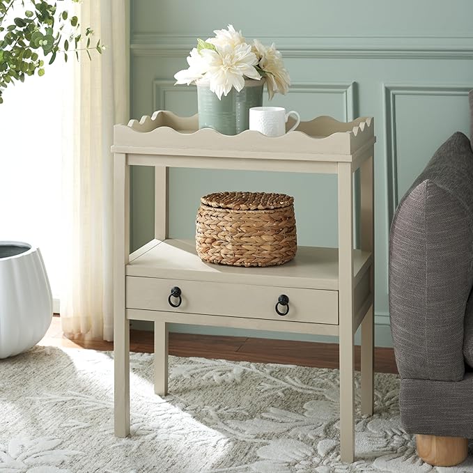 SAFAVIEH Home Collection Darlyn Sand 1-Drawer Rectangle Accent Table