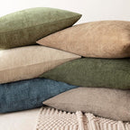 Foindtower Set of 2 Soft Textured Chenille Throw Decorative Pillow Covers Square Accent Solid Cushion Cover Cozy Neutral Farmhouse Pillow Case for Couch Sofa Bedroom Living Room 16x16 Inch,Cream Camel