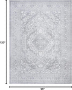 SAFAVIEH Area Rug 8x10 - Reflection Collection - Large - Light Grey & Cream, Non-Shedding & Easy Cleaning, Ideal for Living Room, Bedroom, Dining Space (RFT668G)