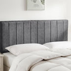 Nestl Upholstered King Headboard - Easy Assemble Channel Stitched Headboard King Size Bed - Wall Mounted Headboards with 3D Soundproof Wall Panels Peel & Stick Floating Headboards, Grey