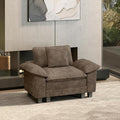 HERA'S HOUSE 54" Modular Sectional Sofa Couches for Living Room, Comfy Cloud Couch 1-Seater Deep Seat Sofa with Throw Pillow, Chenille Taupe