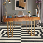 RUGGABLE x Jonathan Adler Machine Washable Modern Area Rug – Op Art Charcoal 6x9, Stain-Resistant, Non-Slip – Medium Rugs for Living Room, Bedroom, Hallway, Entryway & Office–with Cushioned Pad