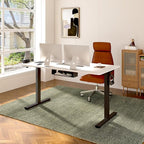 FLEXISPOT EN2 Whole-Piece Standing Desk with Clamp Power Strip, 48 x 24'' Electric Stand Up Height Adjustable Desk with Cable Management (Black Frame + 48" White Top, 2 Packages)