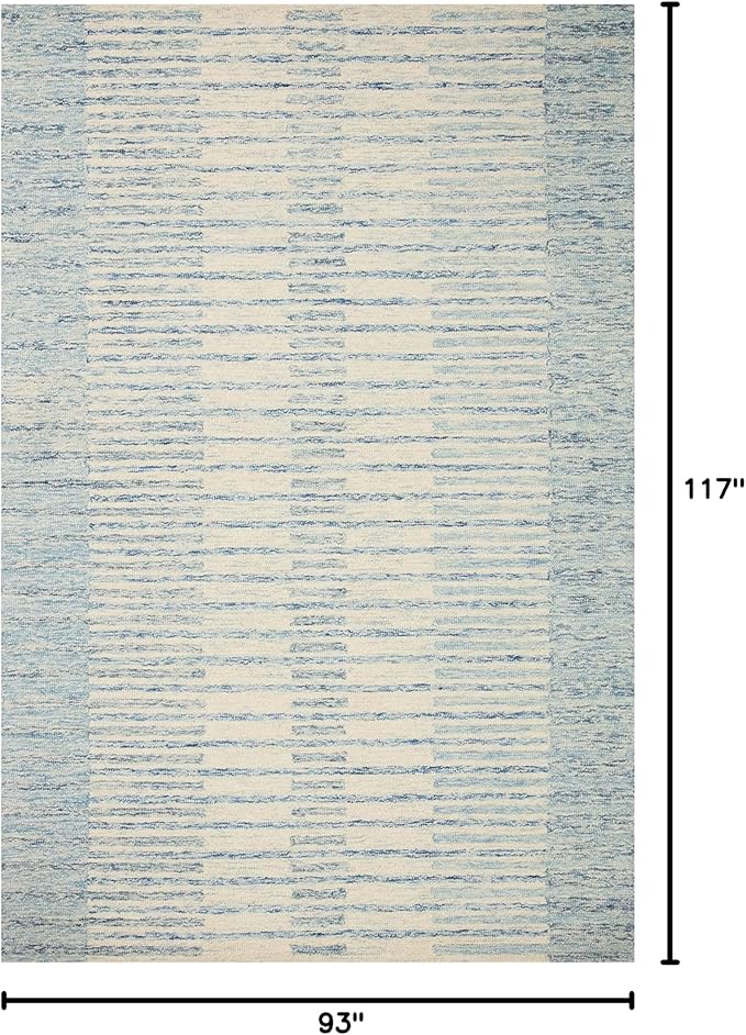 Loloi Chris Loves Julia Chris Collection CHR-01 Ivory/Denim 7'-9'' x 9'-9'', .50" Pile Height, Area Rug