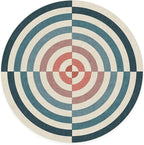 RUGGABLE x Jonathan Adler Machine Washable Modern Area Rug – Op Art Teal 6 ft Round, Stain-Resistant, Non-Slip – Medium Rugs for Living Room, Bedroom, Hallway, Entryway & Office–with Cushioned Pad
