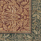 RUGGABLE x Morris & Co Machine Washable Christmas Runner Rug – Acorn Amber Red 2.5x7, Stain-Resistant, Non-Slip – Washable Rug for Hallway, Entryway, Living Room & Kitchen–with Standard Pad