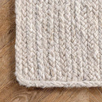 nuLOOM 12x15 Rigo Jute Hand Woven Area Rug, Off White, Solid Farmhouse Design, Natural Fiber, For Bedroom, Living Room, Dining Room, Hallway, Office, Kitchen, Entryway