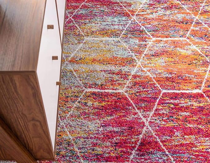 Unique Loom Trellis Frieze Collection Area Rug - Geometric (8' x 11', Multi/ Ivory)